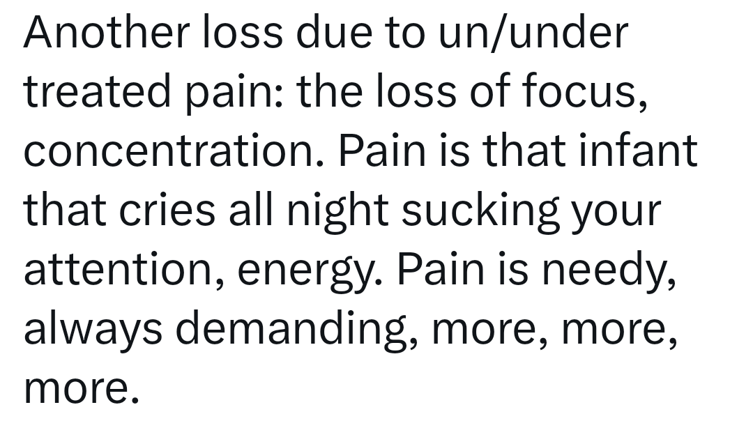 Pulled from a post from someone with chronic pain in re:  losses they experience: 💔