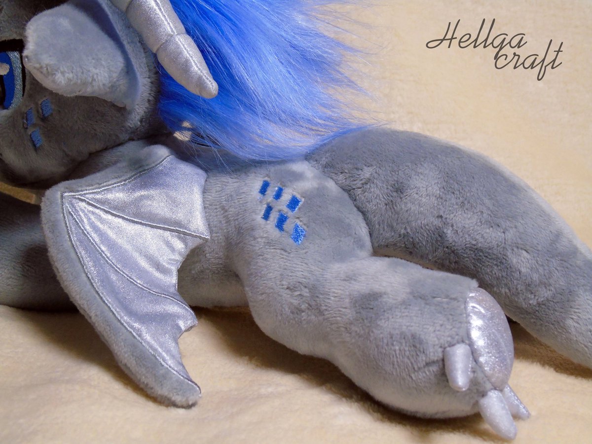 HellgaCraft's tweet photo. The plush dragon is 30 cm long, it’s not someone’s OC, I just made it up and sewed it for free sale. in the future I want to take orders for your fursonas for this pattern (author of the basis of the NoxxPlush pattern) #plush #plushie #furry #furryplush #dragon #hellgacraft https://t.co/HsEJRZZpN2