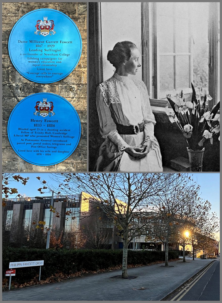 Mum (suffragist & founder of Newnham College) & Dad (economist, MP & Post-master General) both got blue plaques. Me (1st woman to get top score Cambridge Maths Tripos but denied 'Senior Wrangler' because I'm a girl)? I got a side road and a double yellow line! 🙍‍♀️