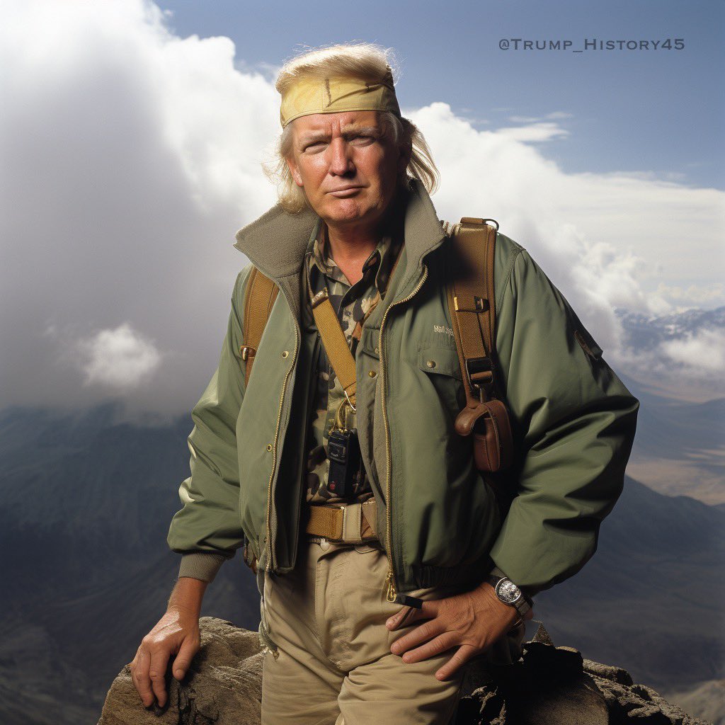 Donald Trump becomes the first man to climb to the top of Mount Kilimanjaro.