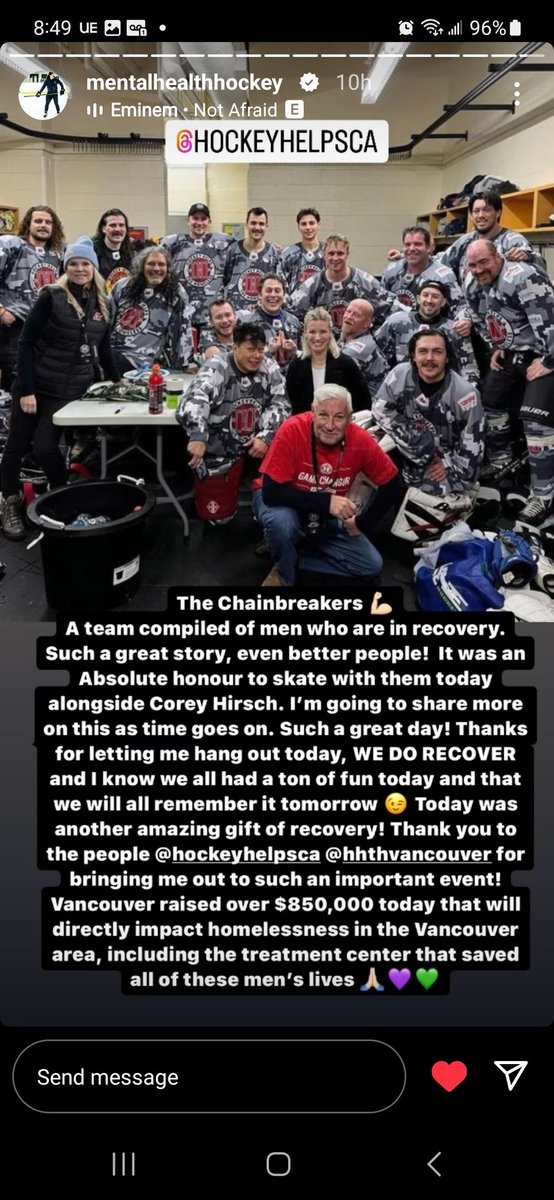 RyanLeNeal's tweet photo. We raised some money for the homeless in Vancouver yesterday. 
$850k #BradlyLeavold #MentalHealthAwareness
#recovery #HockeyHelpsTheHomeless https://t.co/DIpLqrfSuN