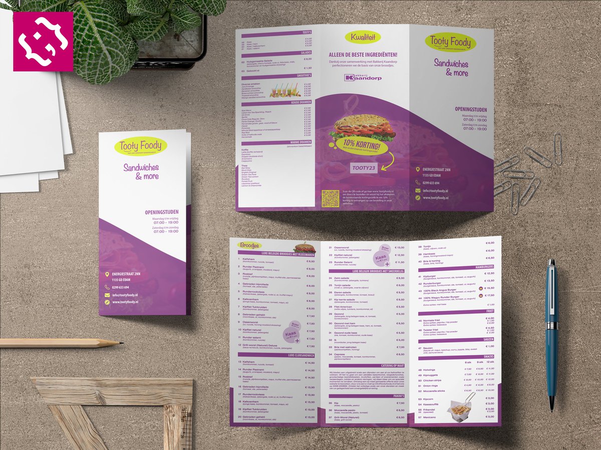 NlWebdeveloper's tweet image. Voor Tooty Foody hebben wij het volgende mogen realiseren:
⭐ Menukaart zowel digitaal, 3D & drukwerk
⭐ Webshop met postcode check
⭐ Huisstijl & custom design
Bezoek de website via:
tootyfoody.nl