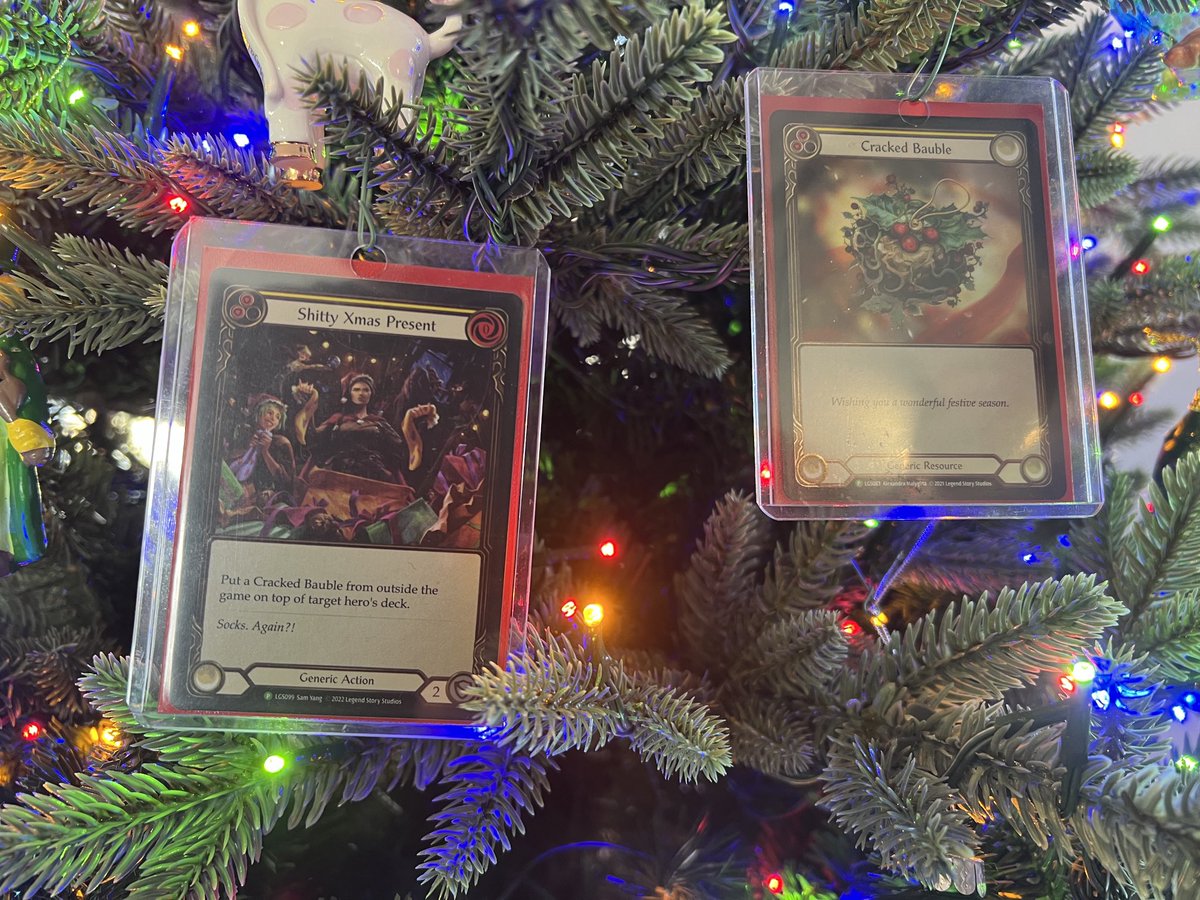 My favorite ornaments from my favorite game. Merry Christmas! #fabtcg