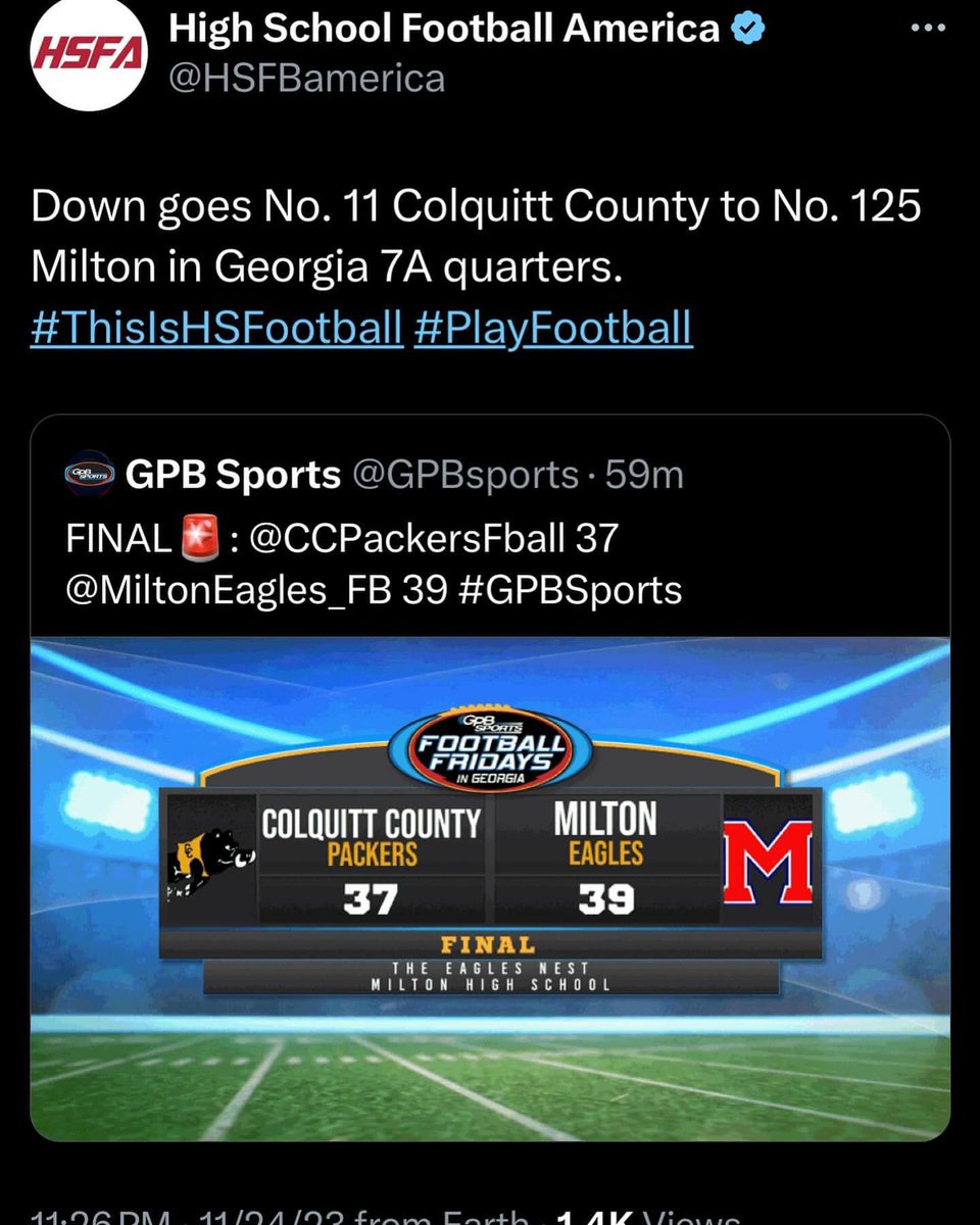 jdavisRETAIL's tweet photo. Beyond proud of these boys, Coaches, Trainers, Sponsors, Volunteers, and @MiltonEagles_FB program as a whole!  Grayson's on the clock. 🔥🦅
#RepTheM #BenzBound https://t.co/OJ3nlKPZcG