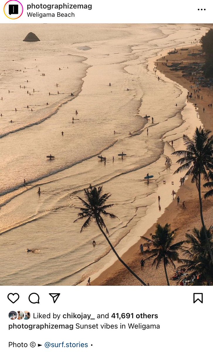 What an unreal shot of beautiful Weligama. Check out the page 😍