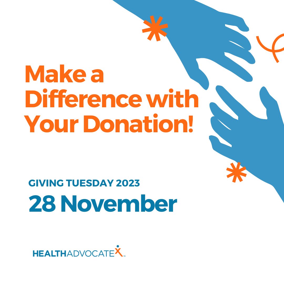 HealthAdvocateX's tweet photo. Join us in creating a healthier future. Your donation this Giving Tuesday allows us to support important public health topics and matches people with health advocacy resources, offer tools, and host vital conversations. #SupportHealthAdvocacy https://t.co/fVyFCPiE1T