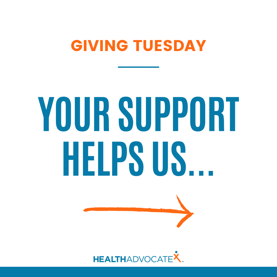 HealthAdvocateX's tweet photo. Today is Giving Tuesday! Your donation directly supports us to match people with health advocacy resources, provide tools and host vital conversations, train advocates and caregivers, share news, and maintain a central hub for finding professional health advocates. #DonateNow https://t.co/KlckYnJ5Z1
