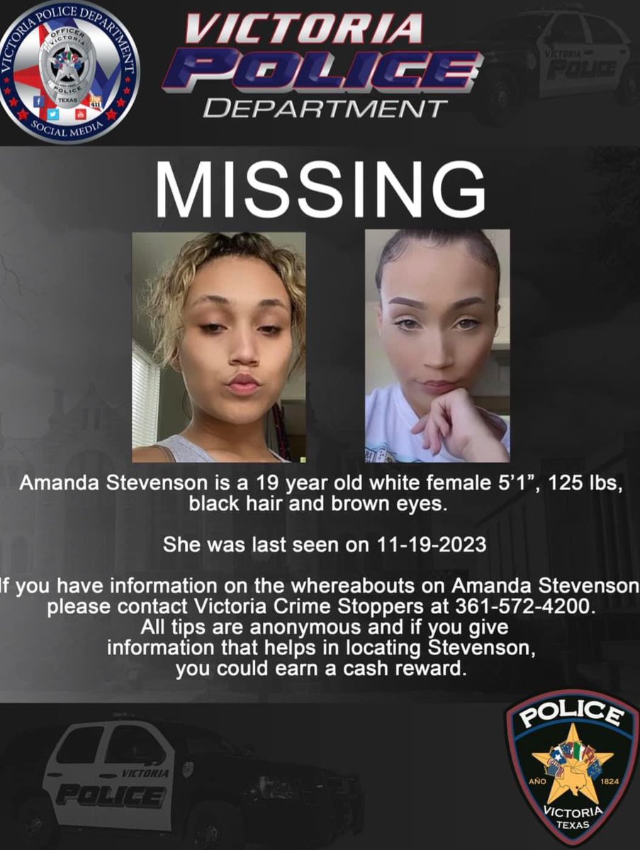 Hey everyone this is my little sister Amanda she has been missing since 11/19/23 last seen in the Victoria to Yoakum Texas area if everyone could retweet this post maybe it could save her life or help us find her any support during this time is truly appreciated.