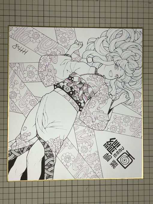 時間、溶ける～今回はコピックマルチライナーでペン入れする時、コバルトやワインやピンクなどで一部描き分けてみた。コピックで塗りきった時どうなるかな。マルチライナーはもっとたくさん色数出して欲しい。あと黒だけはインク単体も出してほしい。丸ペンにつけたい。 