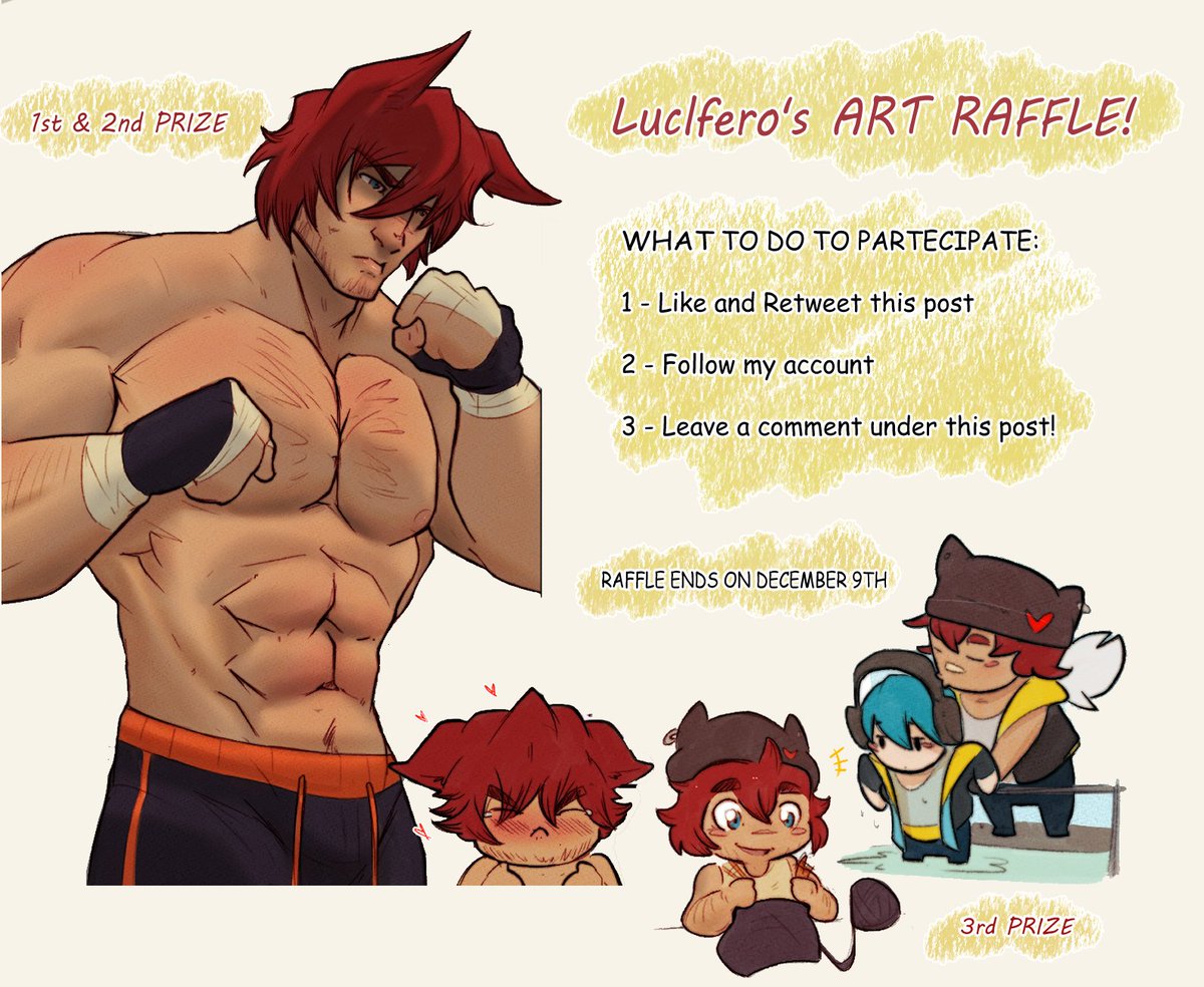 Luclfer0's tweet photo. Hello!
I'm holding a raffle for reaching 4k! 🥳
All of the instructions can be read in the totally professionally made pic on this post.

I will pick 3 winners on December 9th

P.S. - To my ptrns: Keep your eyes on the site, cause i'm preparing a little gift for you all 👀 https://t.co/vRW0yWgL9Q