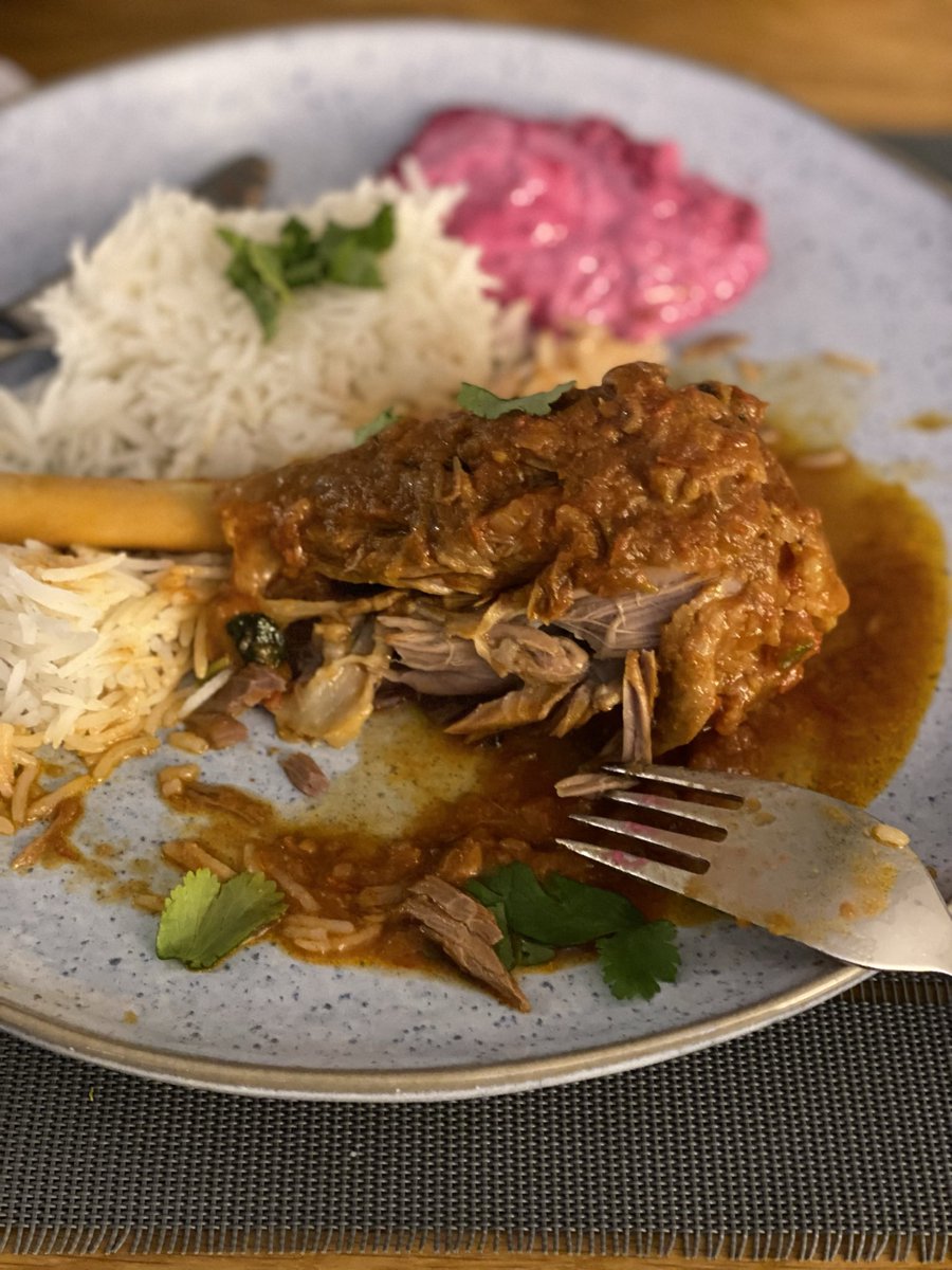 Savouring the incredible flavour of lamb rogan josh, expertly executed by my husband a little while ago. His culinary skills never cease to amaze me. I thoroughly enjoyed this meal #roganjosh #Indian #britishindiancooking #lamb #festivecooking