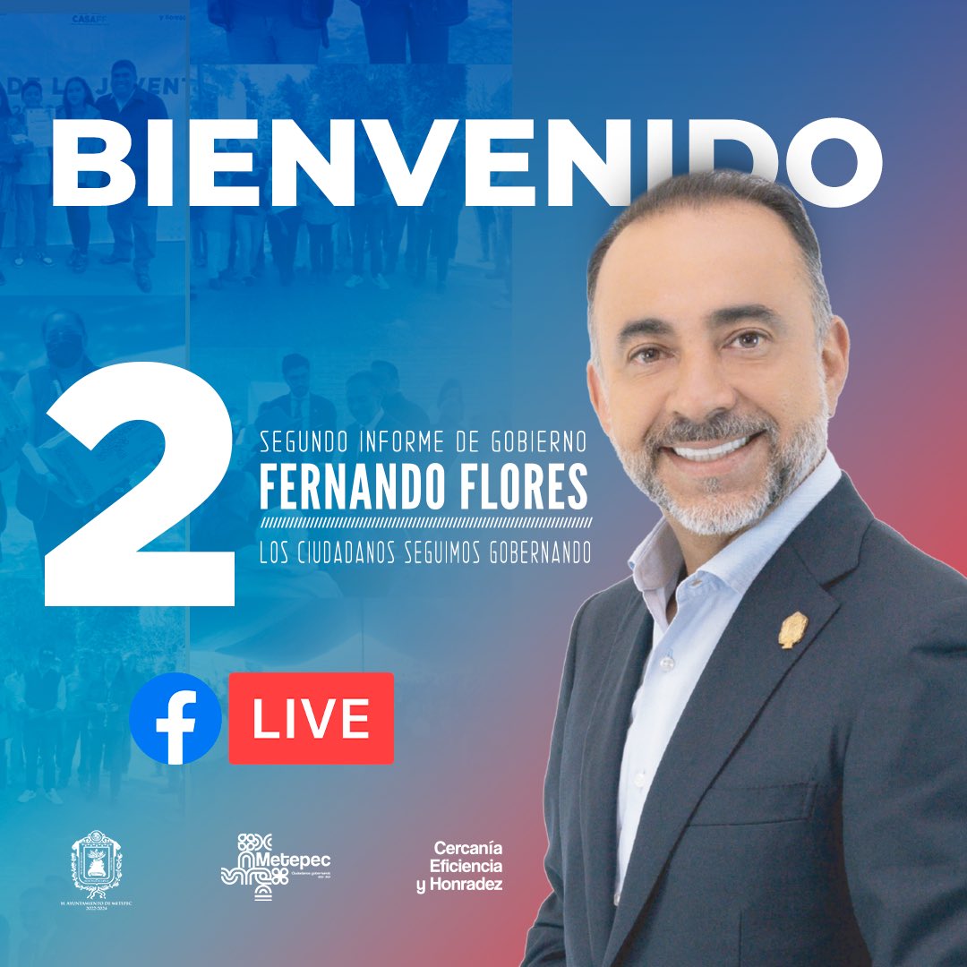 #Metepec sigue haciendo historia. 

Sé parte del Segundo Informe de Gobierno #Metepec 2023. 

Los ciudadanos seguimos gobernando. 

📍Recinto Ferial 
⏰ 10:30 hrs.

#SegundoInformeDeGobierno
#CiudadanosGobernando 
#MetepecBrilla