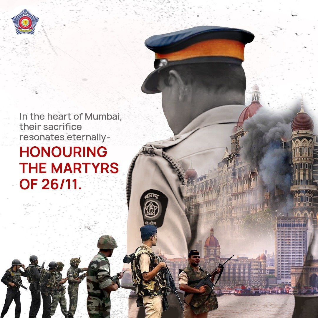 MumbaiPolice's tweet photo. Remembering the heroes of 26/11, whose courage, resilience and sacrifice let Mumbai stand strong in its darkest and toughest times. 
We salute them.

#MumbaiAttacks #2611 #RemeberingHeroes https://t.co/2JWvAgE1Wv