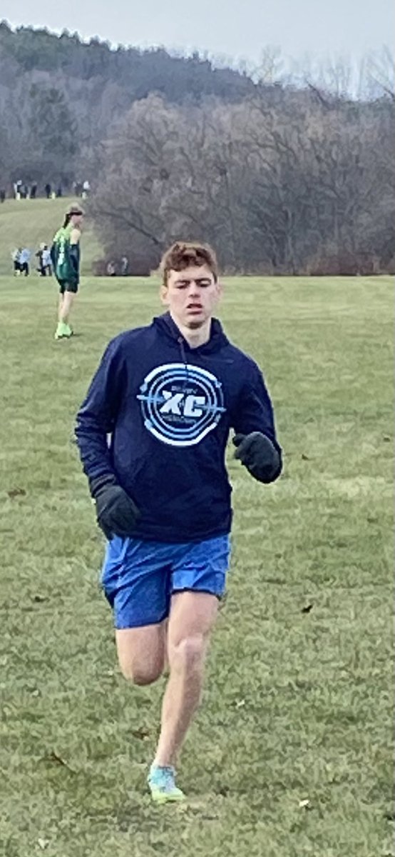 Senior Kyle Corbin running at the Footlocker Regional Cross Country Meet at the University of Wisconsin Parkside! Great Job in cold and muddy condition.