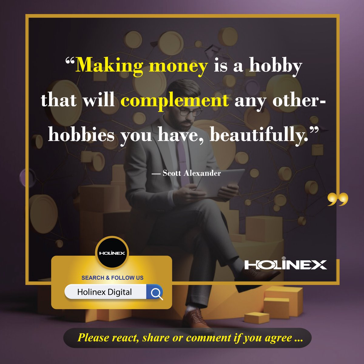 How do you integrate your passion into your financial journey? I'm eager to hear your thoughts and experiences! 💡

Visit our website at holinex.com.

#FinancialSuccess #PassionAndProfits #CareerBalance #ScottAlexanderQuotes #FinancialSuccess #PassionAndProfits