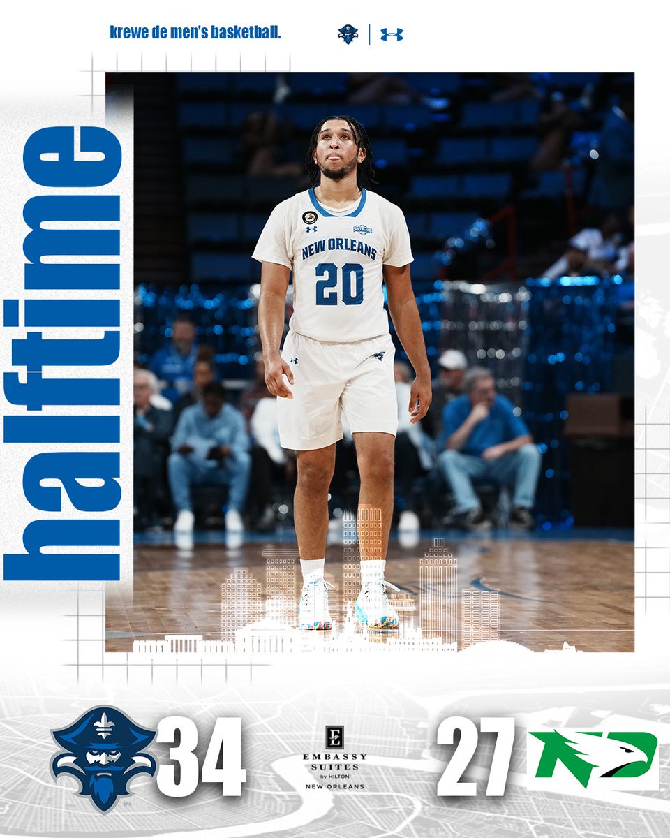 HALF| johnson leads a balanced scoring effort with nine points, and one rebound. Wilson-Rouse has eight points, two assts, two steals, and two rebounds.

#NOLAsTeam⚔️