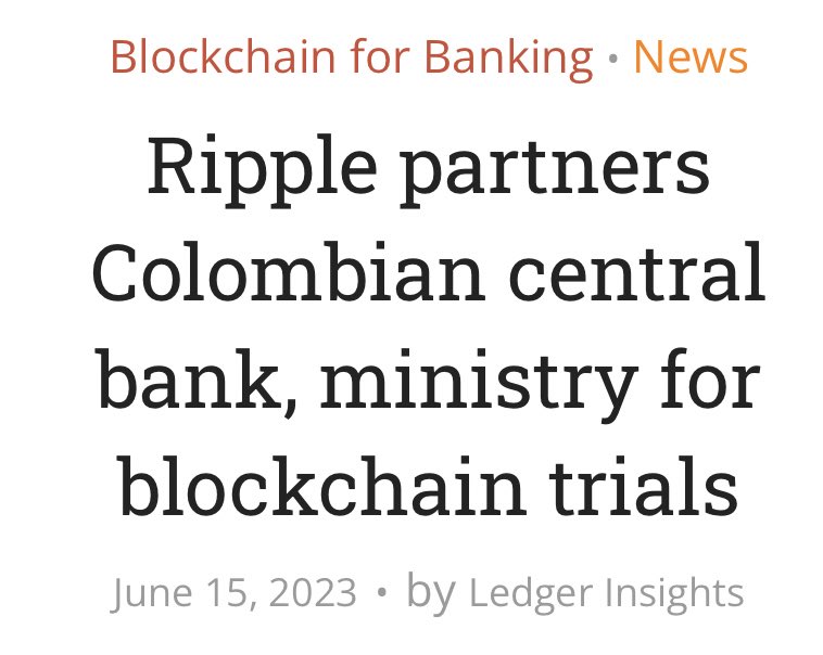 Ripple partners Colombian central bank, ministry for blockchain