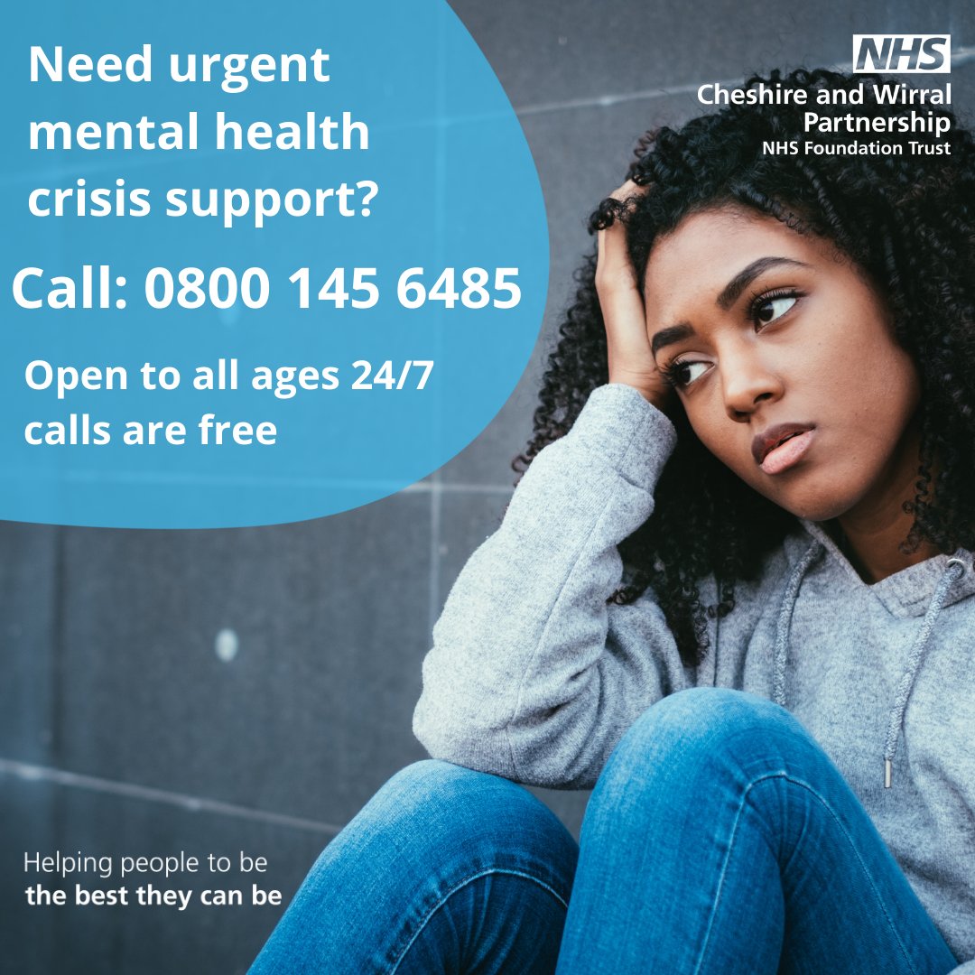 Anyone can require urgent mental health support. The 24/7 all-age urgent mental health crisis line is here to help. Please call 0800 145 6485 to access the help you need: cwac.co/jZ0mM