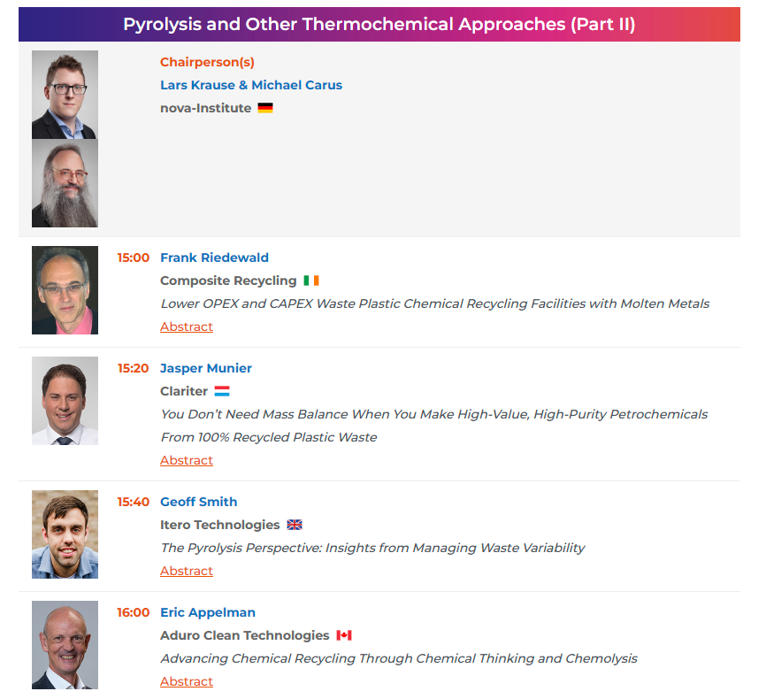 AduroCleanTech's tweet image. Our Eric Appelman will take the stage at #AdvancedRecyclingConference hosted by @novaInstitut discussing Pyrolysis and Other Thermochemical Approaches. advanced-recycling.eu/program/ #Hydrochemolytic