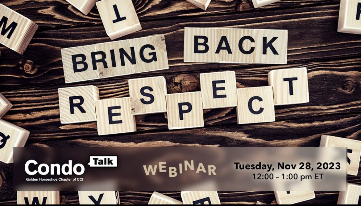 SRCondoLaw's tweet photo. Have you registered for the @CCIGHC's #CondoTalk yet? Join us! @PatrickGreco &amp; @Deborah_Howden (moderator) represent #teamSRCondoLaw.  #respect  #condos https://t.co/Et02wXHepg