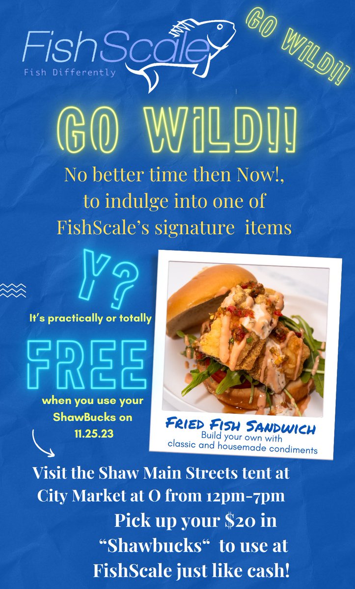 It’s Small Business Saturday!!! This True Blue Maryland Crab 🦀 burger has your ShawBucks written all over it!!!! Only available at FishScale | 637 Florida Ave NW. Open today until 8:00 pm.