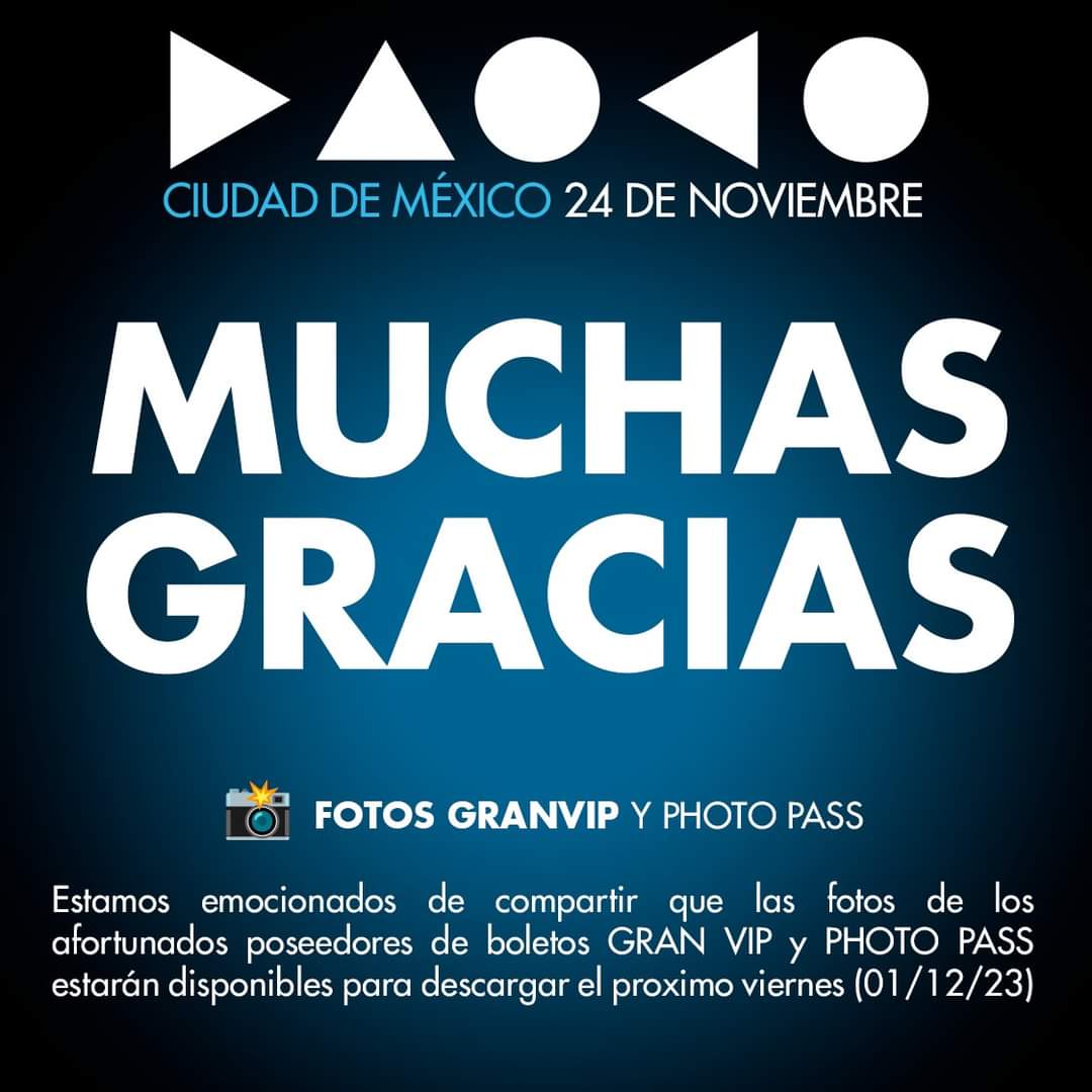 ¡Queridos fans de DAOKO con boletos Gran VIP y Photo Pass! 📸✨

Queremos agradecerles por ser parte de una noche épica de música y magia.