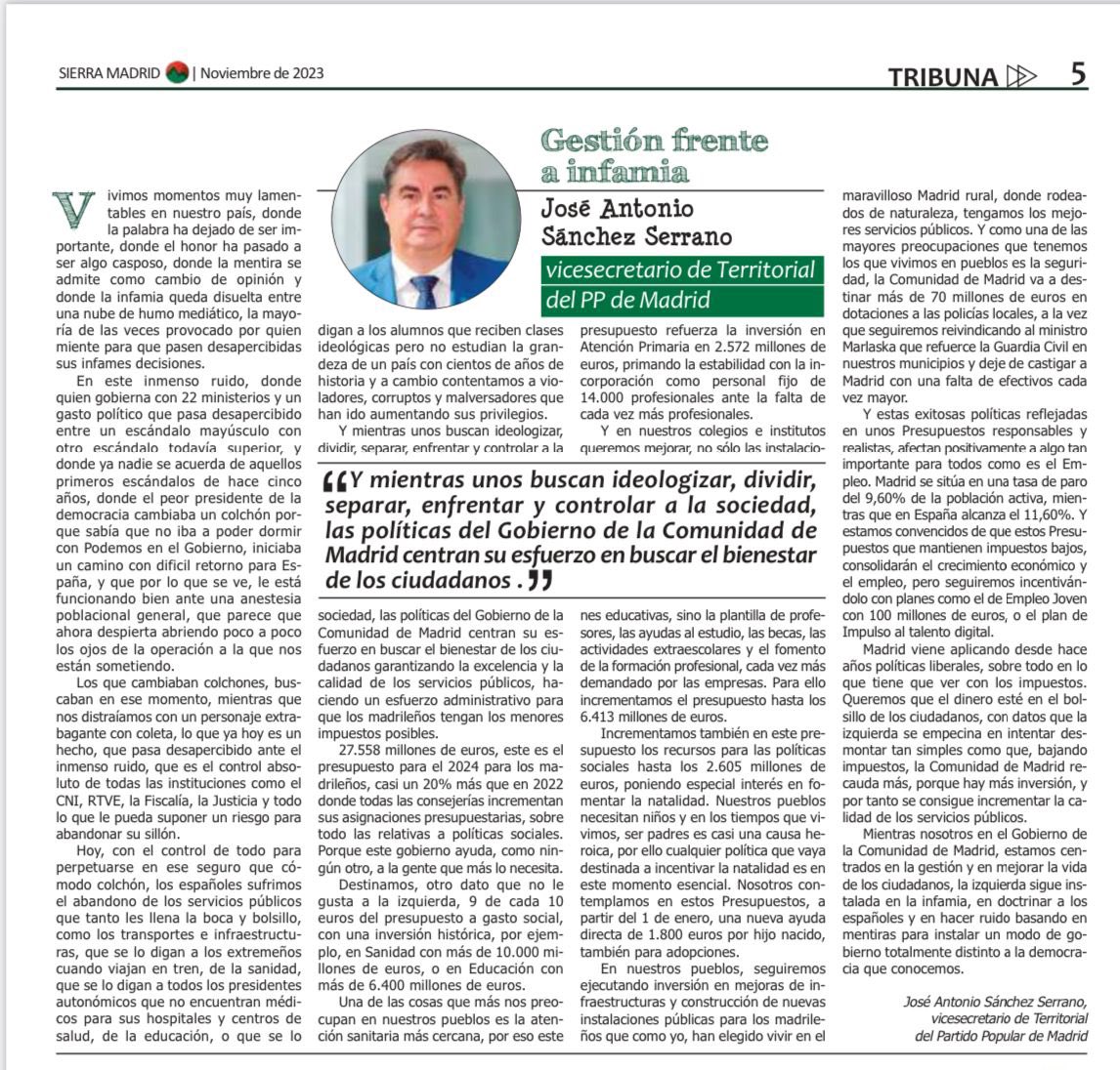 Gestión frente a infamia. 

En estos tiempos que corren, la verdad se desvanece, la honestidad se ve eclipsada por decisiones infames y la importancia de la palabra queda relegada a un mundo de mentiras aceptadas.

Artículo entero aquí: joseantoniosanchezserrano.com/2023/11/25/ges…