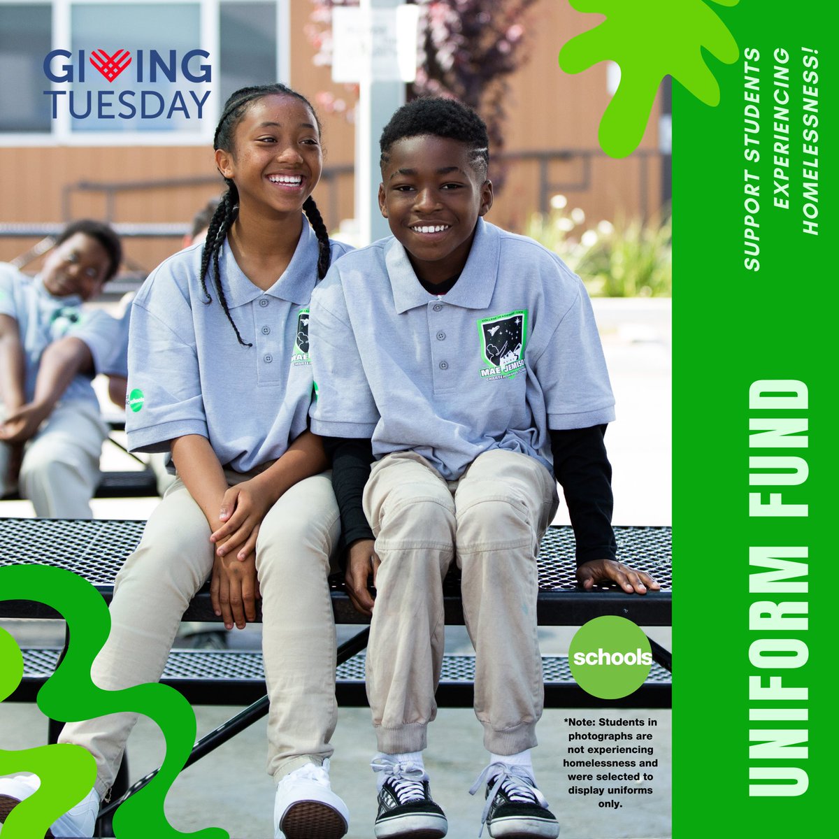 This season let’s come together to uplift some of our most vulnerable students. Green Dot’s uniform fund brings confidence to our students experiencing homelessness.

Donate now: greendotuniforms.funraise.org