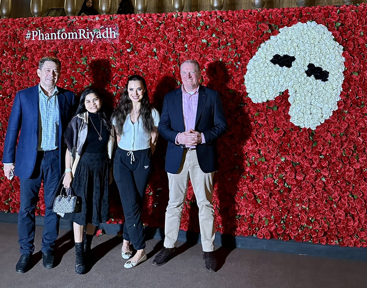 AusAmbKSA's tweet photo. Very proud to meet fellow Aussie Georgia Wilkinson who is currently performing the role of Christine in the #PhantomRiyadh at @Thearena_ksa. Congratulations to Georgia and all the cast and crew for an amazing show. MD๐ฆ๐บ https://t.co/PKDfU227g9