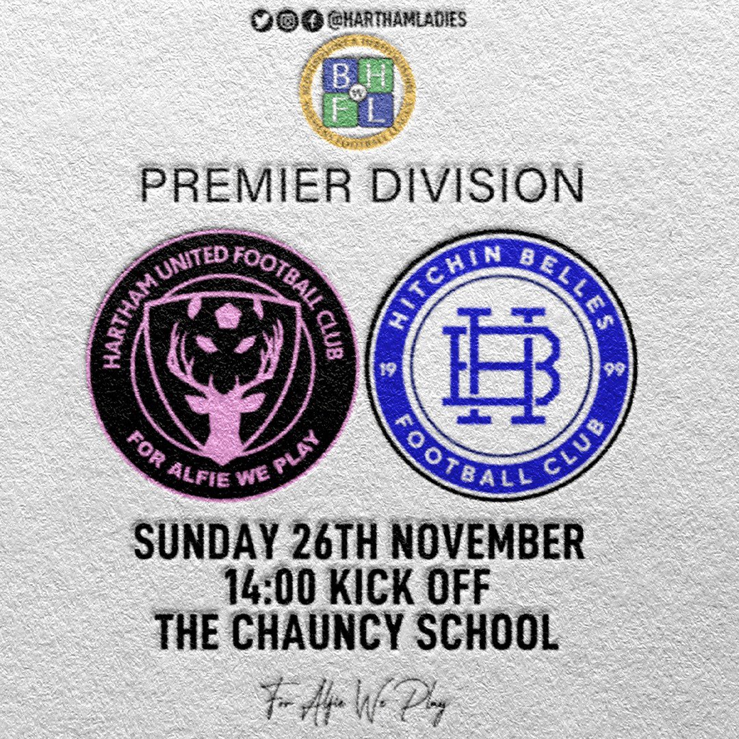 𝙈𝙖𝙩𝙘𝙝𝙙𝙖𝙮 1️⃣1️⃣ 🆚 @HBFCWomen 🏆 @BHWGFL Premier Division ⏰ 14:00 🗓️ 26/11/23 🏟️ The Chauncy School #foralfieweplay💙