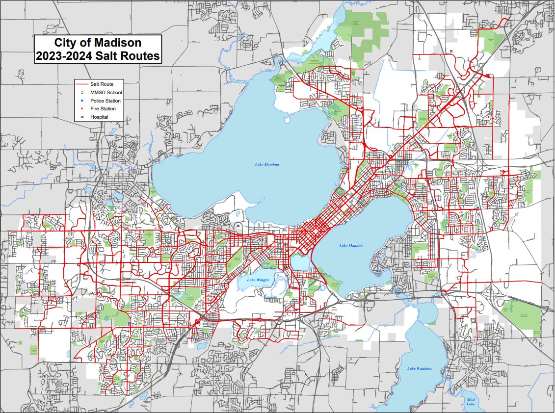 Salt spread on our roads can enter our storm drains and drinking water. Streets Division has reduced the salt routes for the upcoming winter by six percent. Over 50 miles of roads have been removed from the salt route network. Learn more here: ow.ly/HXxr50Qa0Hz