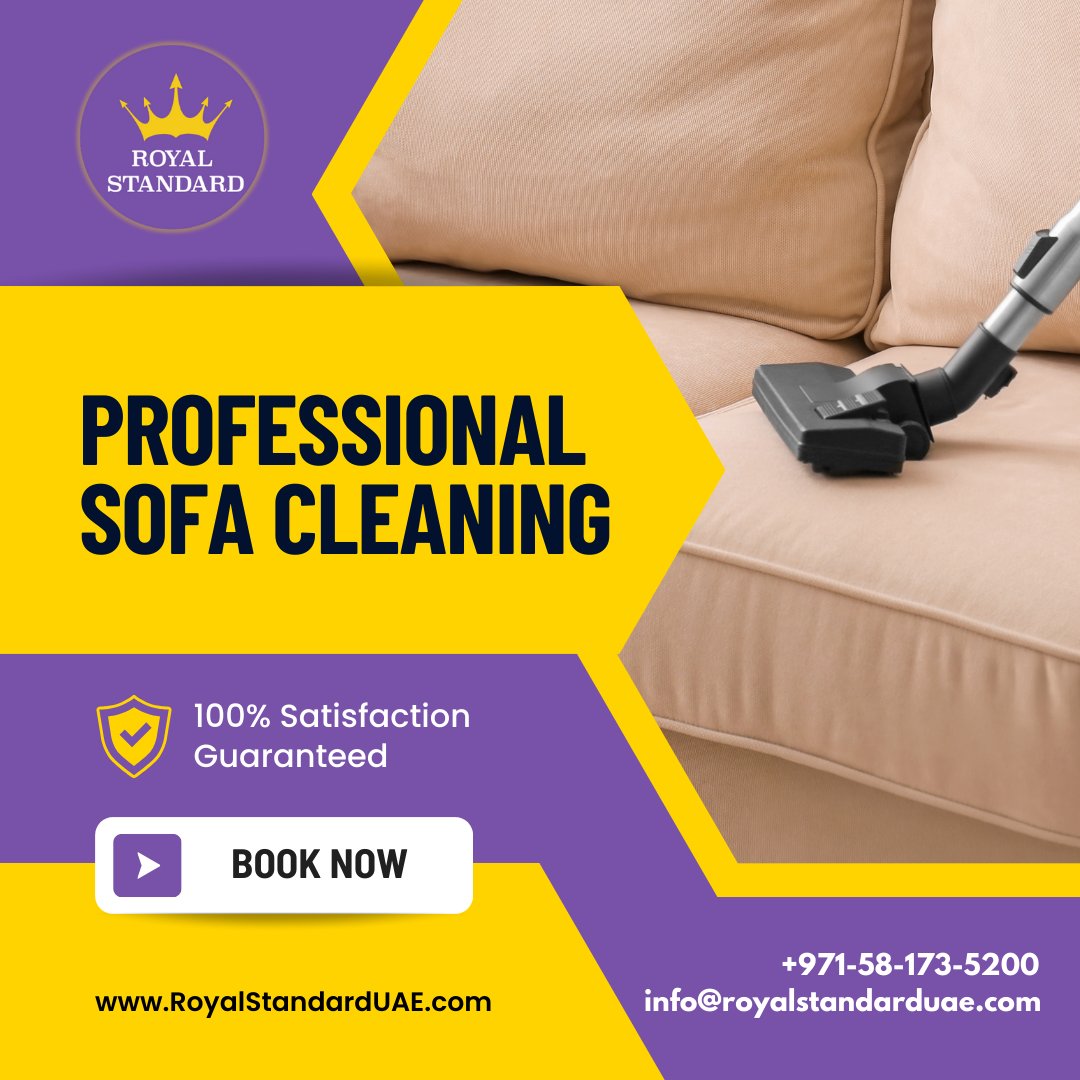 Royal Standard UAE ensures your sofa is not just a piece of furniture but a symbol of relaxation. Experience true comfort. #RelaxAtHome #DubaiLiving #CozySofa #RoyalStandardUAE #ProfessionalCleaning