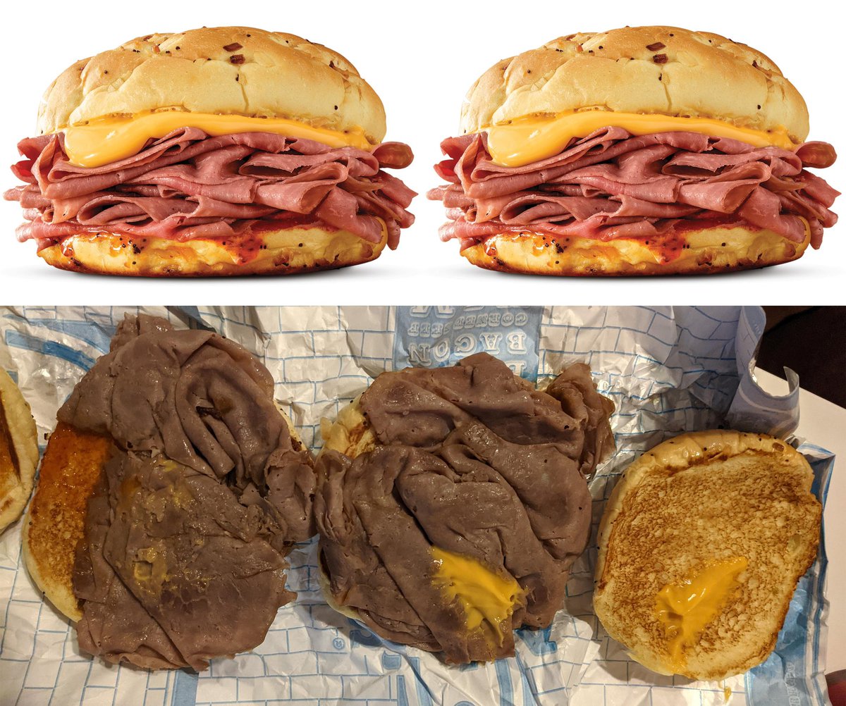 chiweethedog's tweet photo. no, I’m serious. with all due respect, my brothers in christ. you Arby’s fans, you’re not trolling right? ive been to Arby’s 3x. I kept going the second and third time bc some of you swore by this place and I thought I got them on a bad day. no joke, this place is truly abhorrent https://t.co/JeHAXn511q