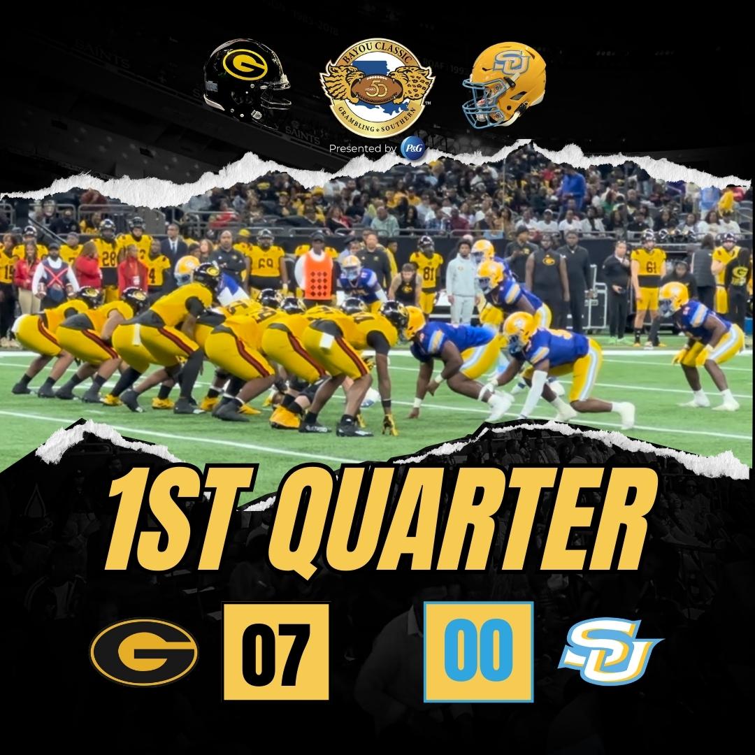 BayouClassic74's tweet photo. End of the 1st Quarter Score Update: Grambling leads 7-0! #BayouClassic50 #1HBCUClassic #ExperienceThePower https://t.co/pysITha3wT