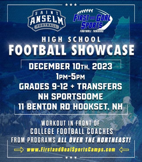 I will be competing at the First and Goal Football Showcase on December 10th! <a href="/FirstGoalSports/">First and Goal Sports Football Training</a> @coachwhitesrhs