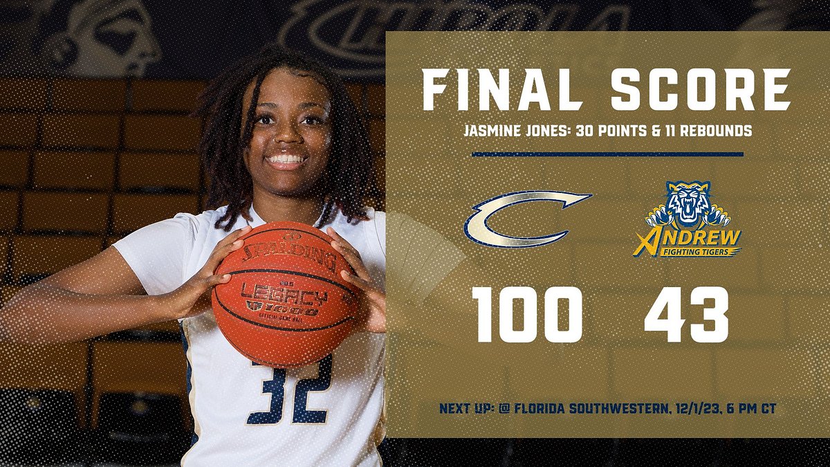 The #17 Lady Indians go to 8-1 on the season with a 100-43 win over Andrew College.

Jasmine Jones had a double-double with 30 points and 11 rebounds. Four other players had double digits: Victoria Morales (22); Tahnyjia Purifoy (17); &amp; Mekhila Brown (12).