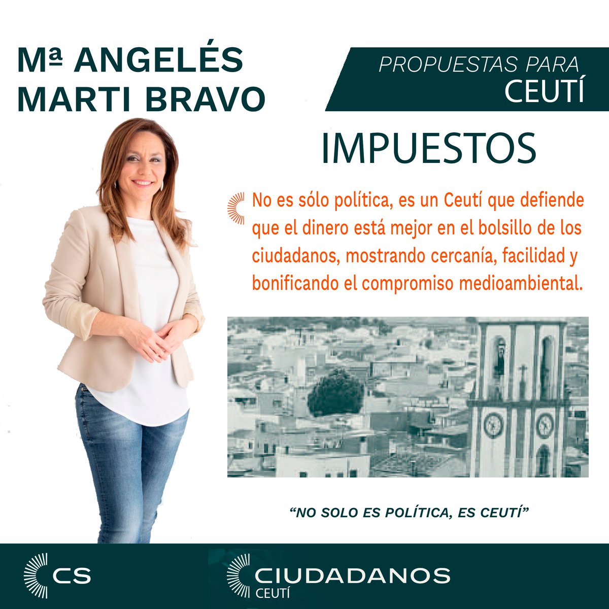❌¡No, a más impuestos para gravar a los ceutienses!

✅¡Sí, a una buena gestión de los recursos municipales para mejorar los servicios a los ciudadanos de #Ceutí, como ya ha demostrado CS!

✅¡Sí, a bonificar a los vecinos y empresas que se comprometan con el medioambiente!