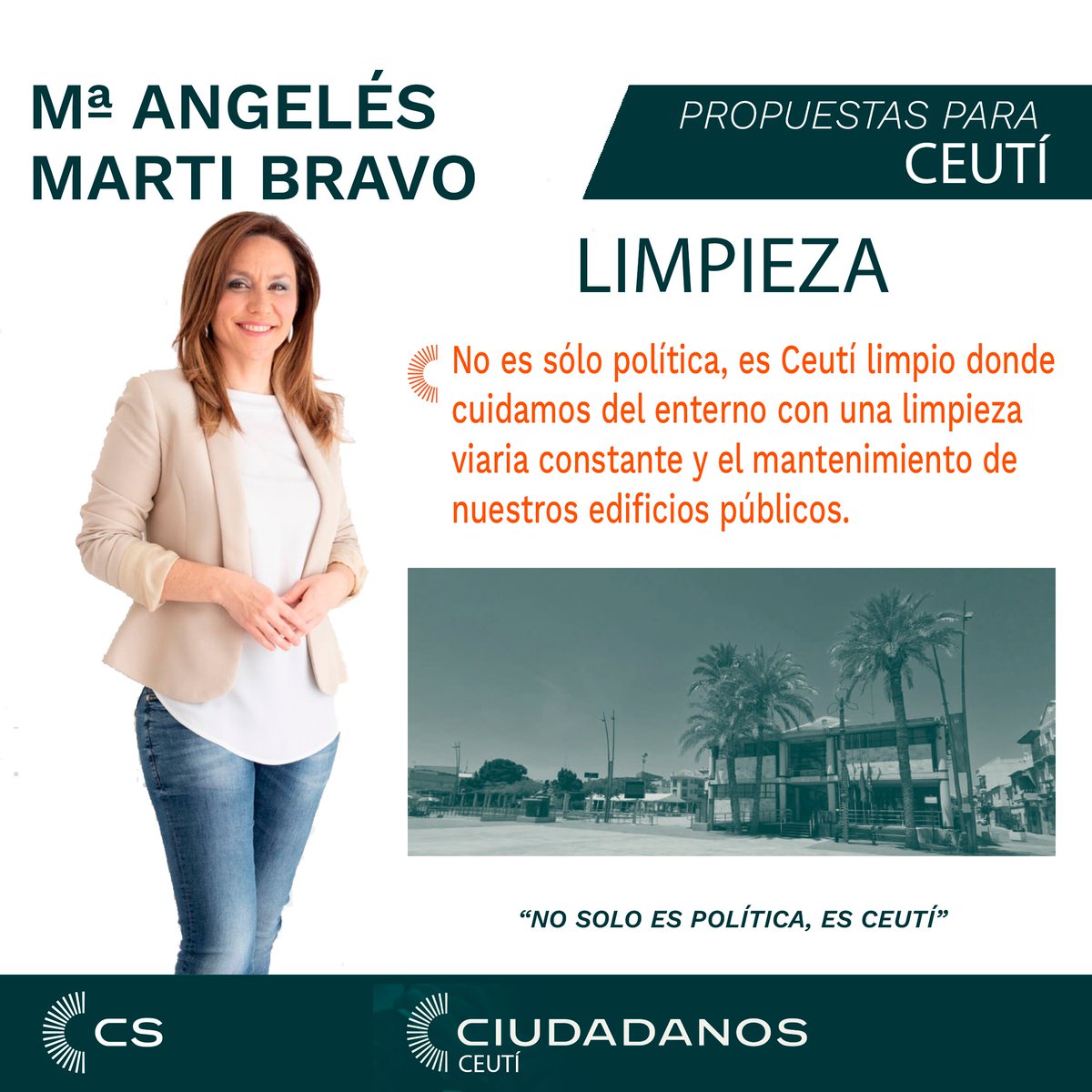 📢Los ceutienses nos han dicho muchas veces que hay que mejorar los servicios de limpieza tanto en los viales como en los edificios públicos.

✅<a href="/mangelesmartib/">Maria Angeles Martí</a> ha recogido en sus propuestas esta petición ciudadana y si depende de ella, buscará aportar soluciones a los vecinos.