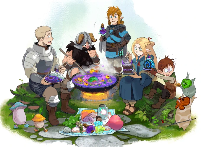 Link meets some like-minded adventurers, who also cook with monster parts :^) 