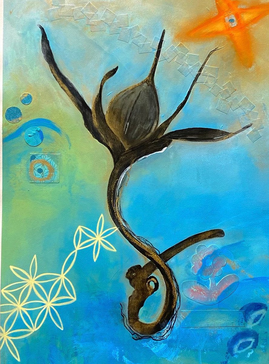 Mixed Media on paper by Texas artist titled: Longing for Two  KatherineBaronet.com

katherinebaronet.com/medium-mixed-m…