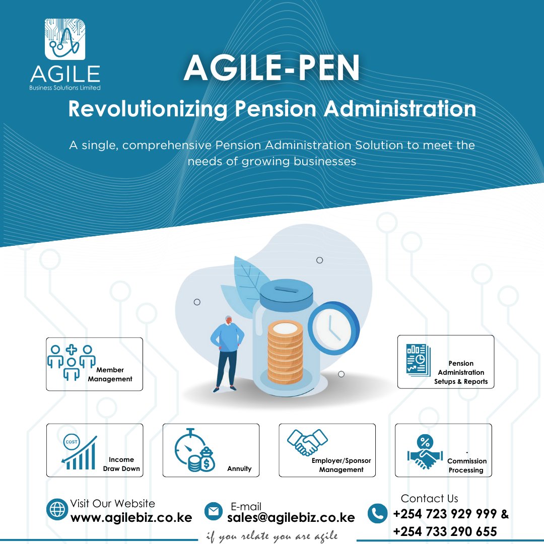 NationAfrica's tweet image. AgilePen - the Pension Administration Solution by #AgileBusinessSolutions

Our ERP system, powered by Microsoft Dynamics 365 Business Central, offers a comprehensive solution for Pension Administrators.