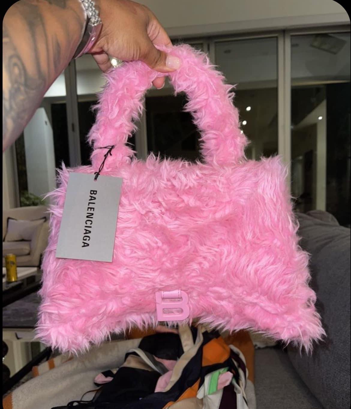 Balenciaga shop fur clutch