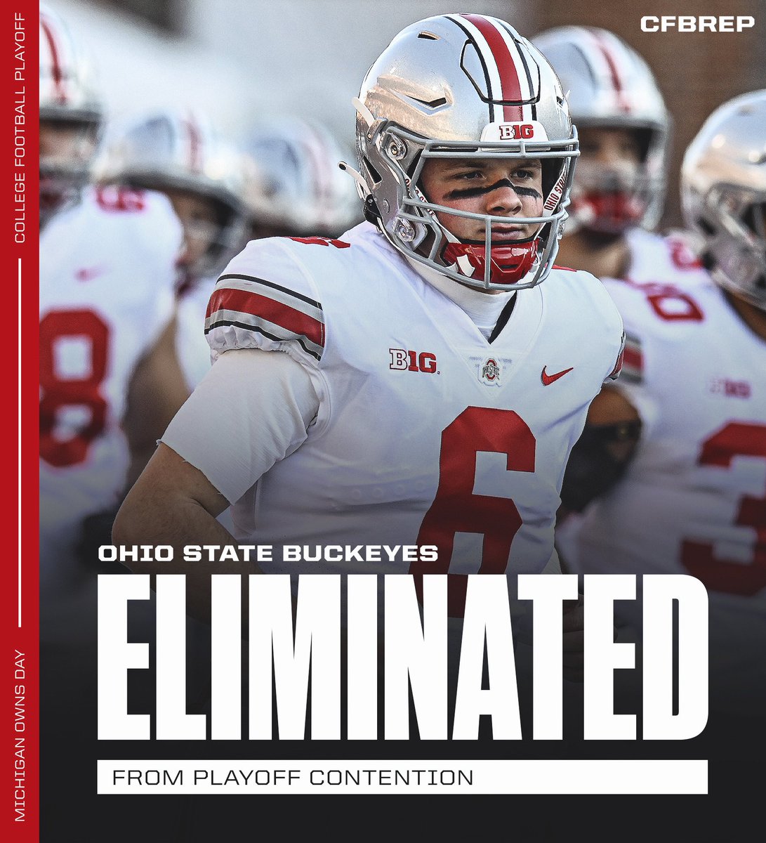 Ohio State is eliminated from the College Football Playoffs.