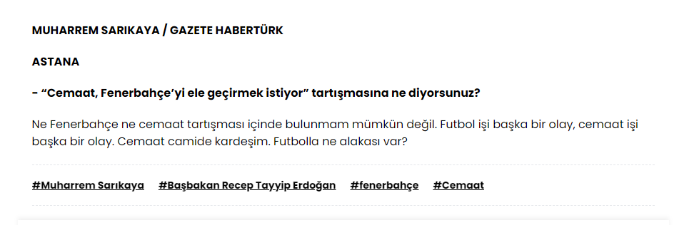 ademyarslan's tweet photo. Habertürk web sitesinde bakın ne unutmuşlar ? @RTErdogan @Fenerbahce https://t.co/AyazzDJ9mR