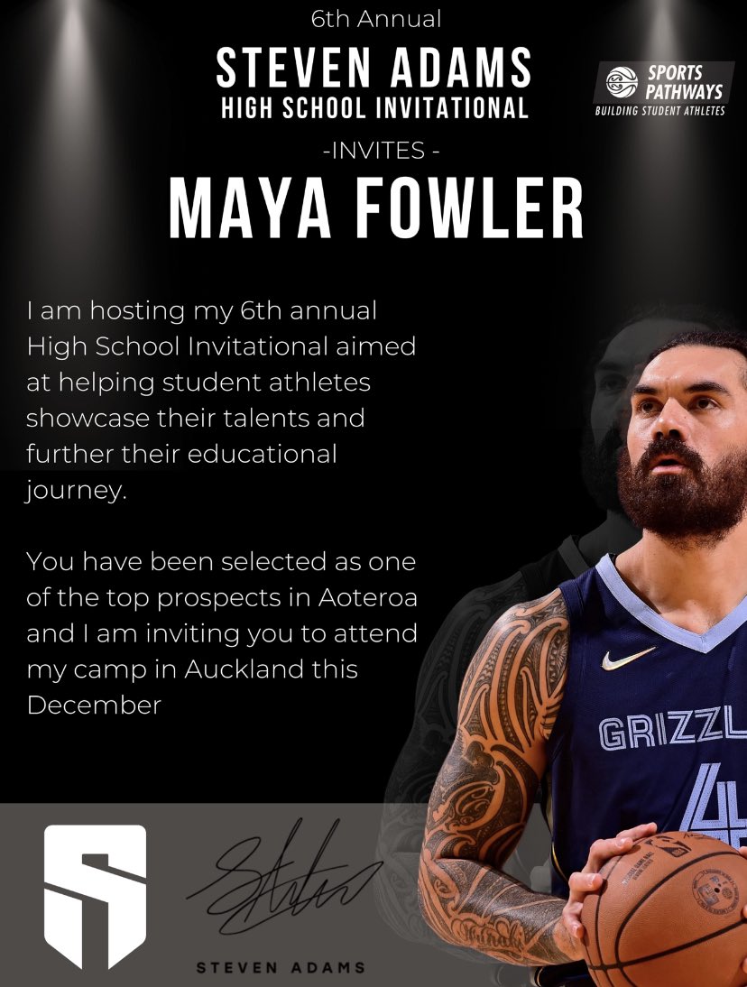 Incredibly grateful to have been invited to the Steven Adam High School Invitational for 2023 ✨
