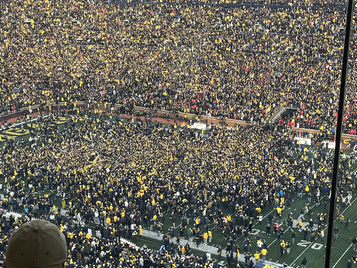 Fans storm the field after this great WIN against Ohio State. It’s great to be a Michigan Wolverine!!