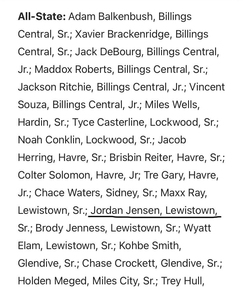 Blessed to be named an All-State player as well as First Team All Conference OT/DT!!