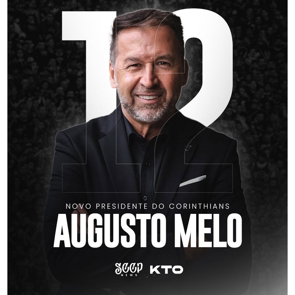 _sccpnews's tweet image. 🚨 | Em oferecimento de @KTO_brasil: Augusto Melo foi eleito como o novo presidente do Corinthians para o triênio de 2024-2026.

Vai, Corinthians!