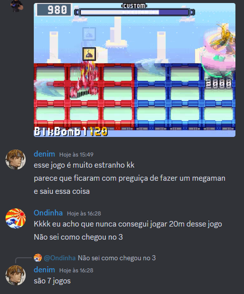 SahgoDN's tweet photo. As coisas a que preciso me sujeitar pra traduzir Battle Network, viu (esse é o romhacker super pica que faz a mágica acontecer).

É por isso que eu evito falar com outros fãs de Mega Man https://t.co/w6d9OUfJ0O