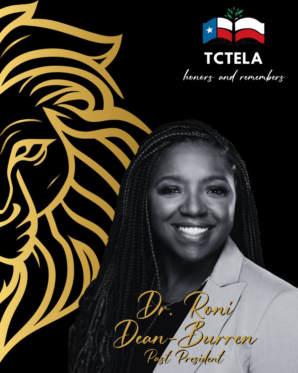 TCTELA's tweet photo. TCTELA honors and remembers immediate past president, Dr. Roni Dean-Burren who recently passed away. An educational leader and advocate for ELAR instruction, "Roni," as we knew her, lived a life of great tenacity and inspired all to embrace the boldness within to bring about https://t.co/A8MfUe5m3p